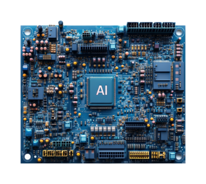 Ai circuit board technology graphic design isolated on transparent background png
