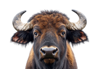 Buffalo portrait animal nature wildlife isolated on transparent background png