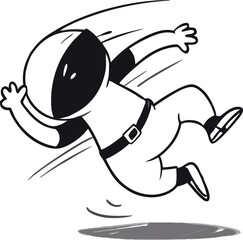 Black Jumping Person Silhouette Vector Doodle Art Illustration | Dynamic Motion Sketch | Energetic Figure, Fitness, and Athletic Activity Clipart Design