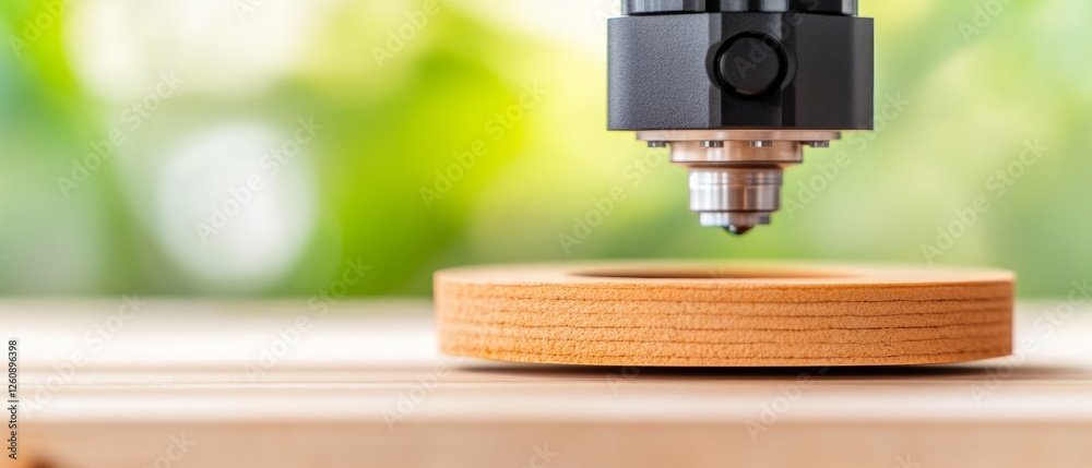 Fototapete NeuroDesign in Robotics Autonomous Testing with Precision Sensor Equipment on Polished Wood - Advanced Tech Educational Interface for Automation Insight