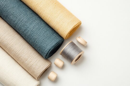 Chic Handwoven Textile Collection Artisan Scarves with Soft Pastels and Wooden Spools - Sustainable Fashion Content and Ethical Craft Merchandising