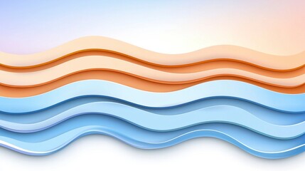 Fototapeta premium Abstract Wavy Layered Background Design