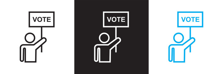 Voting and politics  icon . Government, opinion, vote, diplomacy, ballot icon set. isolated on white and black background. vector illustration. EPS 10