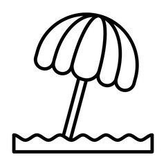 Parasol Outline Style Icon Design