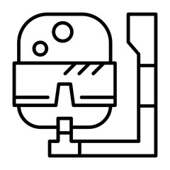 Scuba diving Outline Style Icon Design