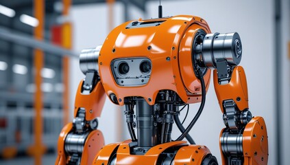 Fototapeta premium robot, industrial plant, factory robot, droid, machinery, factory machinery, machinery, orange, electronics, technology, manufacture, inspection, repair, help, computer, program, alternative labor, st
