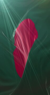 Bangladesh flag. Loop. 4K Vertical