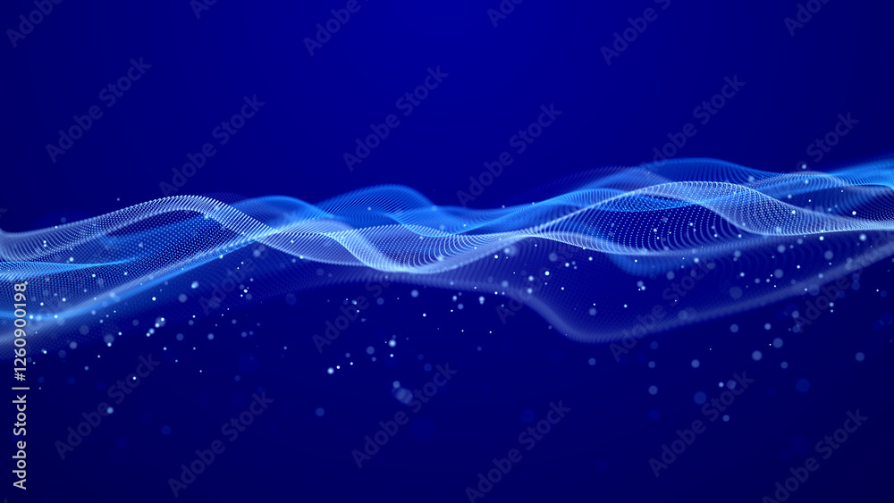 Leinwandbilder Futuristic sound flow wave. Equalizer for music. Data transfer. 3D rendering.
