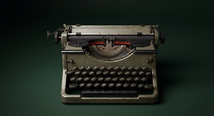 Vintage Typewriter on Dark Background Still Life for Writers and Nostalgia
