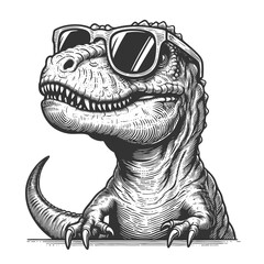 Cool T-Rex Wearing Sunglasses vector illustration