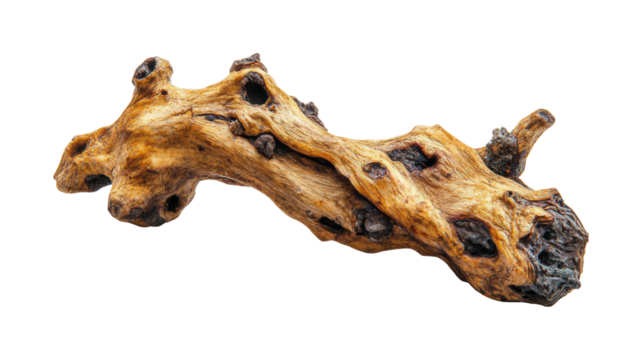 Natural wood drift object isolated on transparent background png