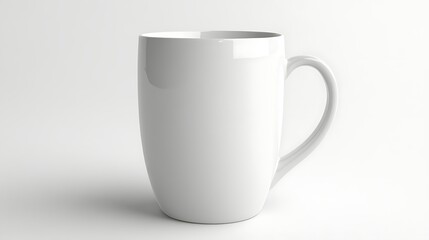 Fototapeta premium White mug, studio shot, plain background, mockup