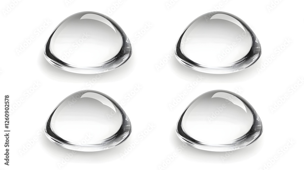 Aufkleber isolated transparent water drops against white background capturing captivating liquid splashes refl
