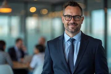 Confident Executive in a Modern Office – Professional Leadership