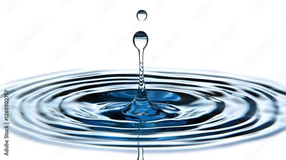 Poster isolated transparent water drops gently resting on a crisp white background showcasing the natural b