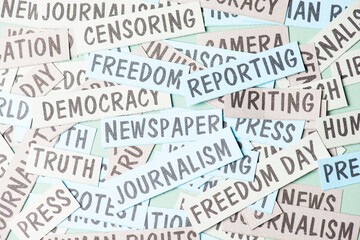 World press freedom day, censorship, free speech and journalism, censored media, discrimination of...