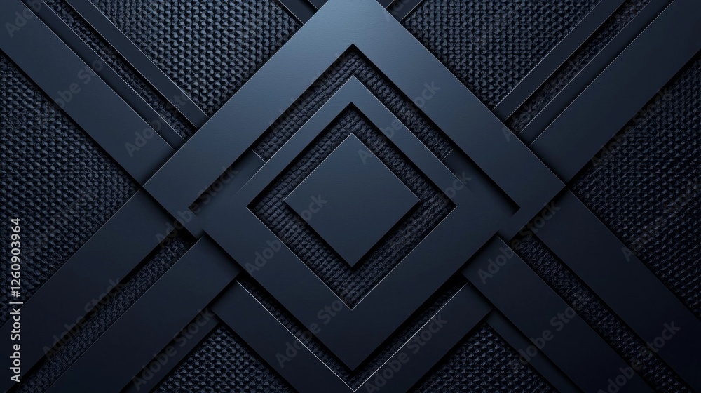 Poster captivating layers of dark navy blue and silver intertwine in a striking abstract composition, showc