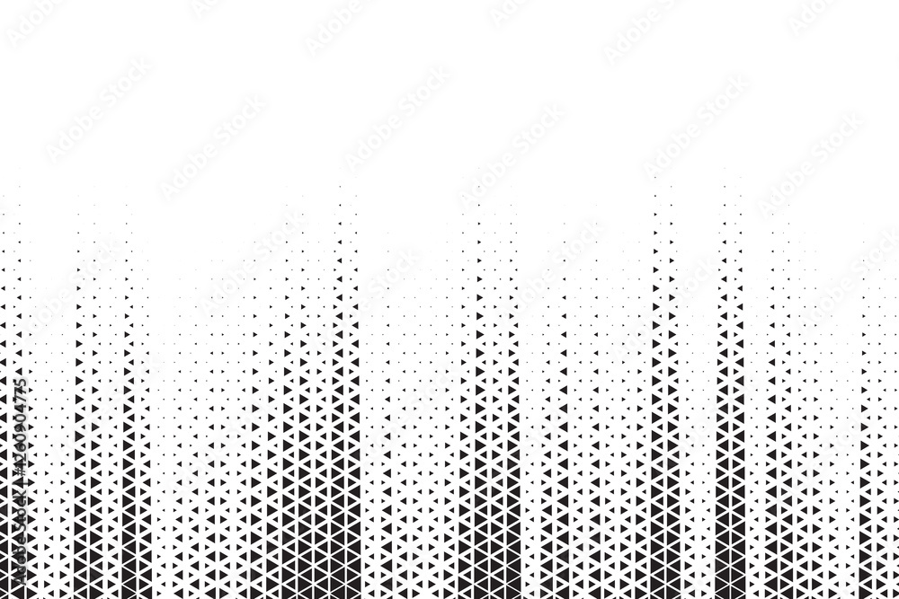 Aufkleber Triangular Halftone Texture Retro wave Vector Geometric Technology Abstract Background. Half Tone Triangles Retro Colored Pattern. Minimal 80s Style Dynamic Tech Structure Wallpaper