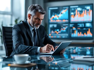 businessman working on laptop