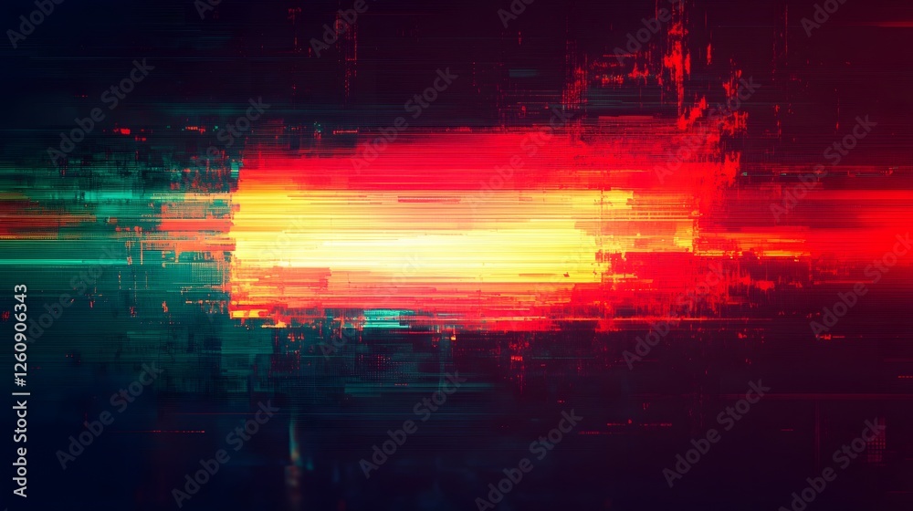 Aufkleber Striking abstract digital art background with vibrant color gradients glitch style pixel distortion blurred motion effects and a dynamic futuristic visual aesthetic