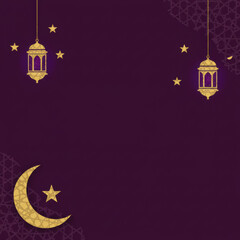 Purple and Gold Ramadan Background