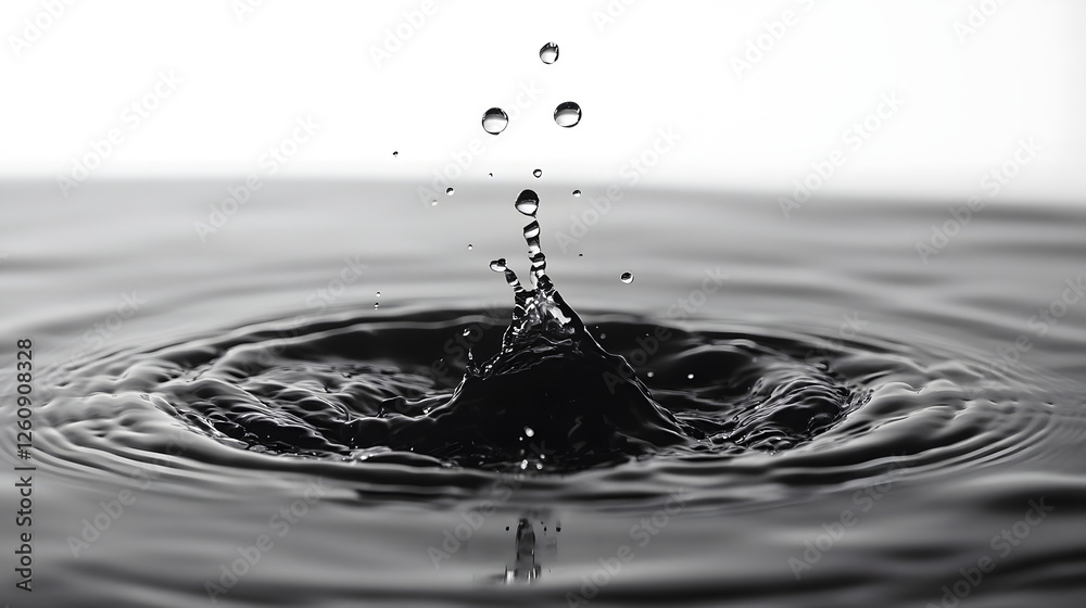 Poster striking and mesmerizing water splash frozen in time capturing the energetic liquid dynamics and flu