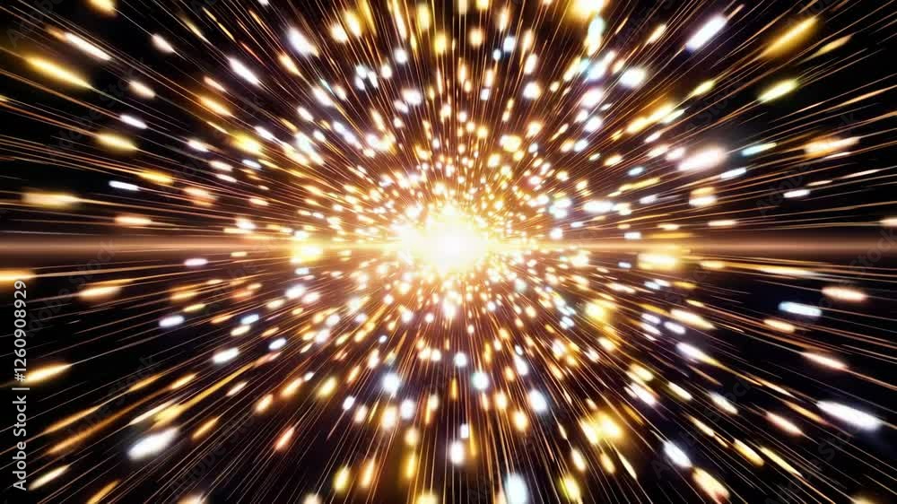 Poster explosion of colorful lights in space, cosmic burst. science and technology concept