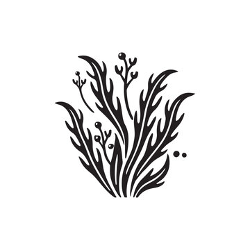 recommend clip art: Black Color Kelp silhouette design Vector Illustration, Solid White Background (12).eps