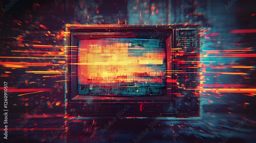Leinwandbilder stunning and captivating glitching digital distortion of futuristic visual burst featuring intense p