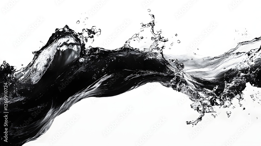 Aufkleber stunning black and white image capturing the dynamic and forceful motion of a water splash the image