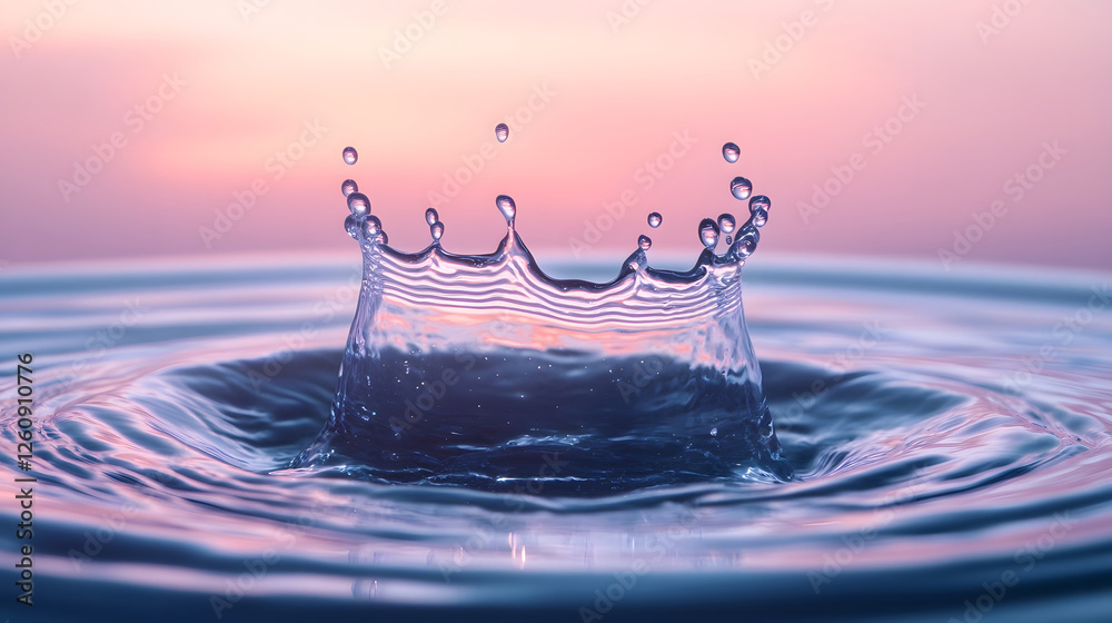 Poster Stunning close up of a captivating water splash creating an abstract serene and minimalist natural background