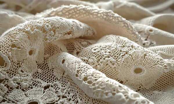 lose-up of traditional dutch bonnet lacework video
