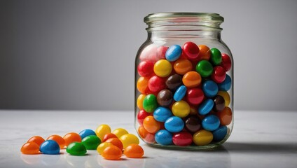 Jelly beans sugar candy snack in a jar