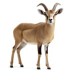 Fototapeta premium Arabian Oryx, standing, white background, wildlife