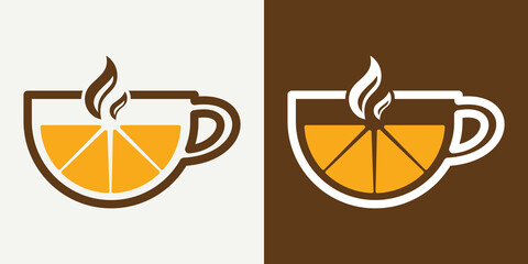 Fototapeta premium juice and coffee cup logo icon template vector design illustration