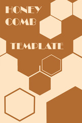 Simple vector template for flyer or poster: honeycomb theme set, advert ready to print