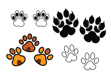 animal paw print vector illustrations
