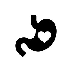 Stomach with heart silhouette vector flat illustration design on white background.