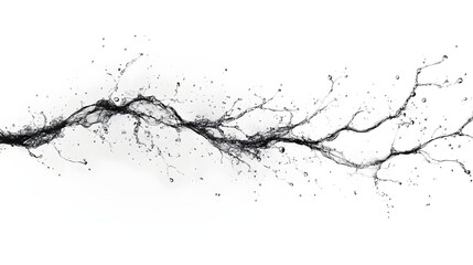 Fototapeta premium Surreal image depicting abstract organic tree branches shattering and disintegrating in a fluid dynamic motion creating a chaotic disrupted and fragmented visual effect The monochromatic