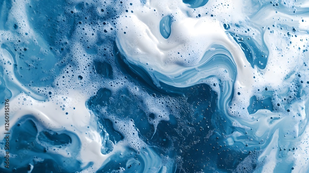 Aufkleber This captivating abstract image showcases a fluid swirling composition of vibrant blue and turquoise hues creating a mesmerizing and dynamic visual experience  The organic