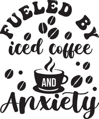 Funny Coffee Lovers T-Shirt Design PNG.