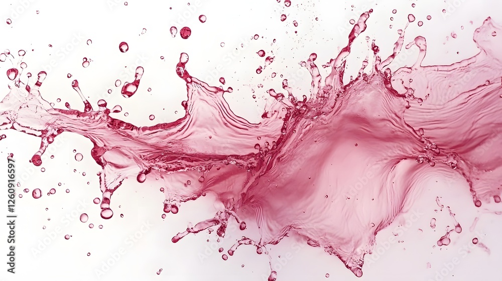 Poster Vibrant abstract fluid splash with vivid red and pink colors creating a dynamic and energetic visual representation of movement and liquid flow