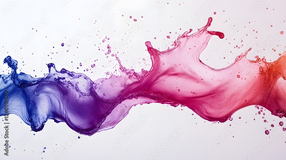 Poster Vibrant Abstract Liquid Splash of Colorful Paint in Dynamic Motion  Captivating composition with fluid shapes energy and textures creating a visually striking digital effect