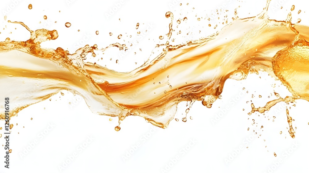 Aufkleber Vibrant abstract splash of orange and yellow liquid in dynamic motion creating an energetic and chaotic flow of transparent luminous fluid with a sense of speed and explosion