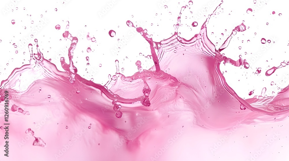 Aufkleber Vibrant Abstract Splash of Colorful Liquid in Motion Creating a Dynamic and Captivating Visual Masterpiece  The image showcases a mesmerizing explosion of pink and purple hues