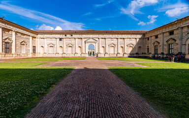 The inner court of Te palace. A cultural travel to Mantua, Italy. 