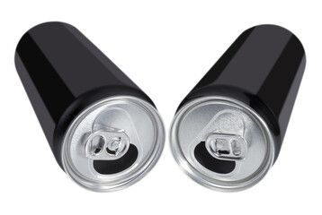 Aluminium jars on white background