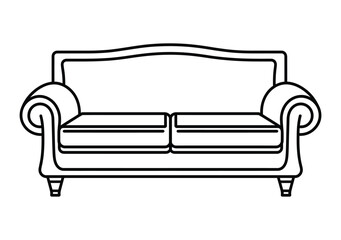 sofa line art vector illustration 
