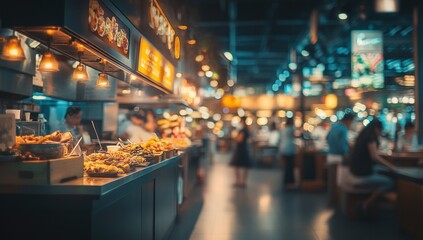 Obraz premium Night Market Delights: A Vibrant Culinary Scene