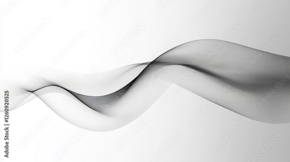 Poster soft flowing lines create a tranquil abstract design in monochrome tones